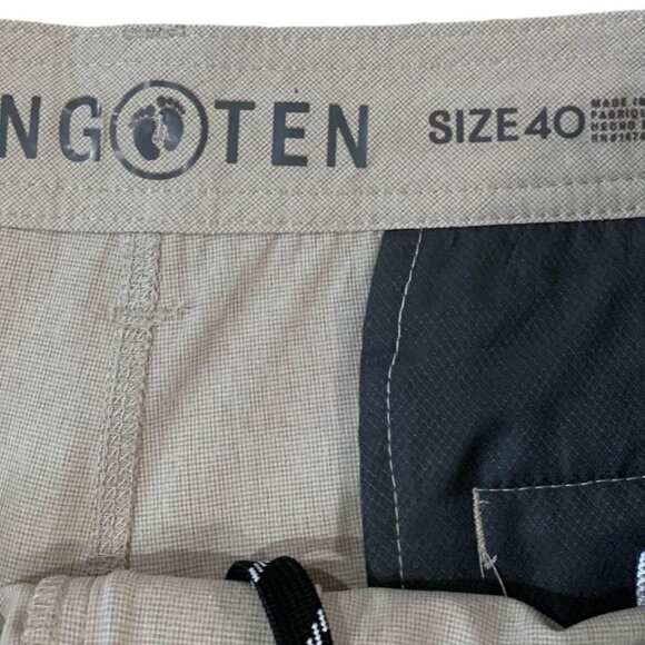 Hang Ten Hybrid Shorts Men’s Size 40 Waist Khaki Drawstring 4-Way Stretch - New - Picture 2 of 5